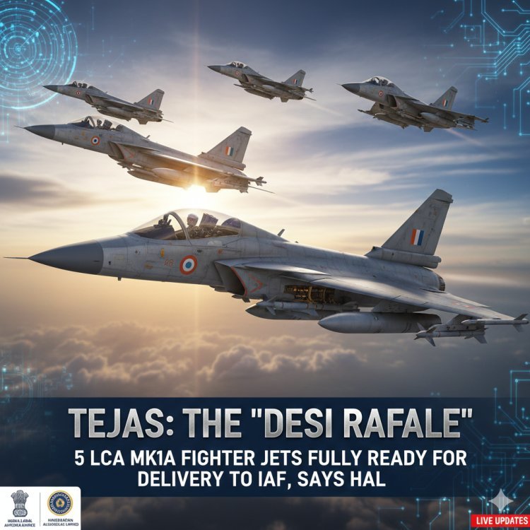 भारतीय वायुसेना की बढ़ेगी ताकत: 'देसी राफेल' तेजस Mk1A के 5 विमान डिलीवरी के लिए तैयार, HAL ने भरी हुंकार