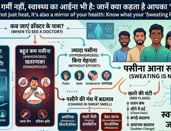 पसीना भी देता है बड़ी बीमारी के संकेत! जानें रात में पसीना आने और पसीने की गंध का असली मतलब