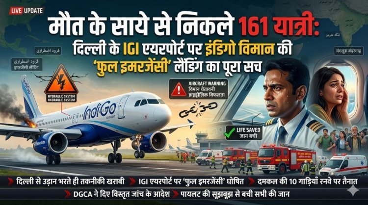 मौत के साये से निकले 161 यात्री: दिल्ली के IGI एयरपोर्ट पर इंडिगो विमान की 'फुल इमरजेंसी' लैंडिंग का पूरा सच