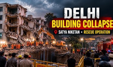 दिल्ली में 5 मंजिला हॉस्टल गिरा: 2 की मौत, बेसमेंट में चल रही थी खुदाई
