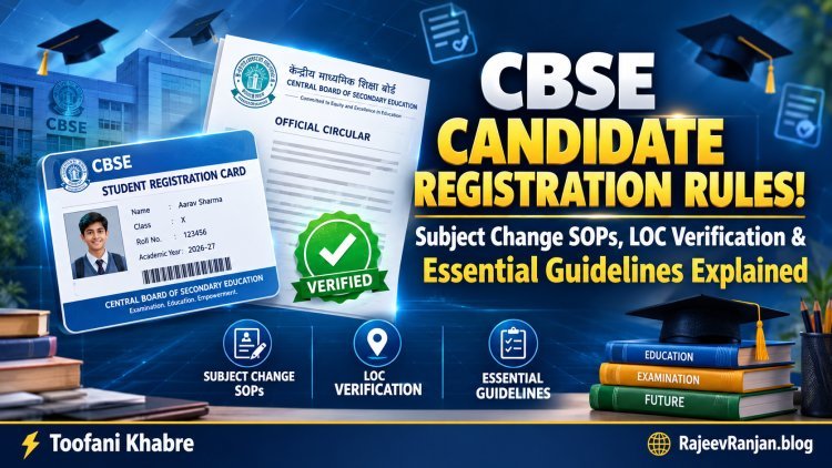 CBSE Clarifies Candidate Registration Rules: Key Guidelines on Subject Changes and LOC Verification