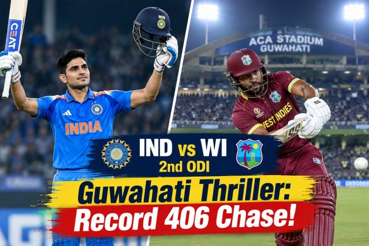 IND vs WI 2nd ODI Live Cricket Score: Gill Hits 223, Rohit Smashes Ton as India Chase Record 406 to Clinch Series