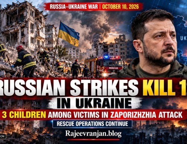 Russian Strikes Kill 12 in Ukraine's Zaporizhzhia, Including 3 Children