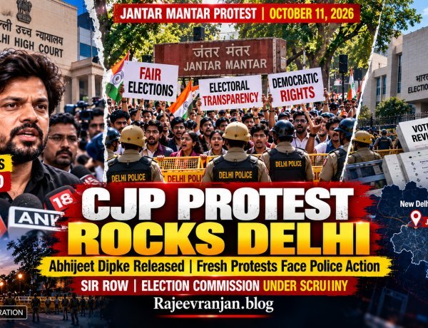 CJP Protest Delhi: Abhijeet Dipke Released, Fresh Jantar Mantar Demonstrations Face Police Action