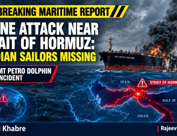 Drone Attack Near Strait of Hormuz: 2 Indian Seafarers Missing, India Issues Strong Condemnation