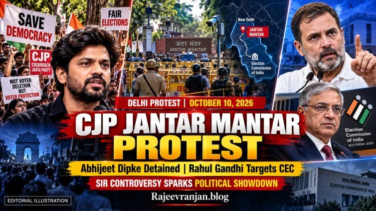 CJP Jantar Mantar Protest: Abhijeet Dipke Detained, Rahul Gandhi Targets CEC Gyanesh Kumar