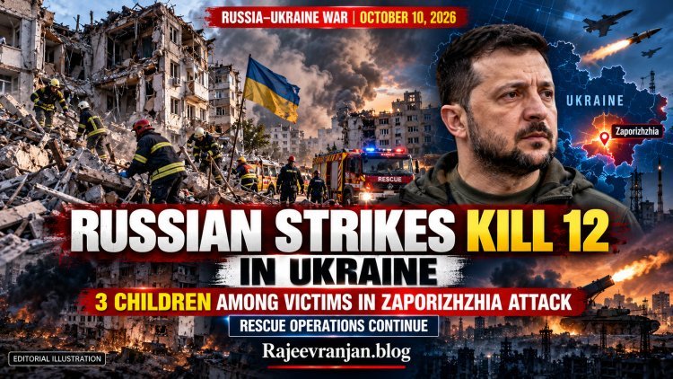 Russian Strikes Kill 12 in Ukraine's Zaporizhzhia, Including 3 Children