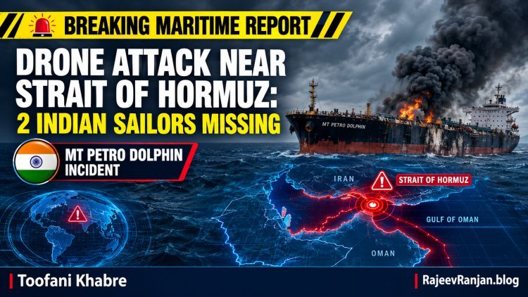 Drone Attack Near Strait of Hormuz: 2 Indian Seafarers Missing, India Issues Strong Condemnation